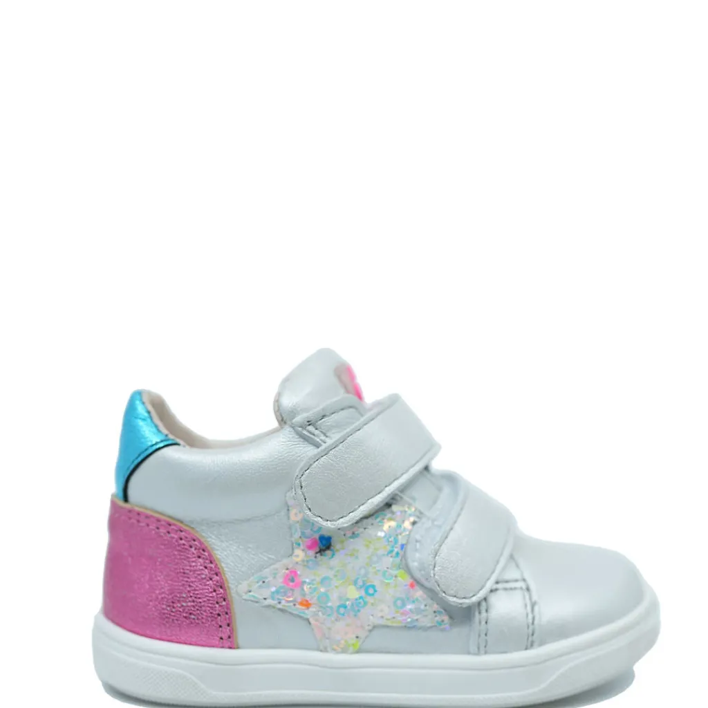 Acebos Gray and Pink Star Baby Sneaker New