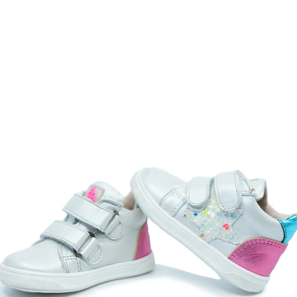 Acebos Gray and Pink Star Baby Sneaker New