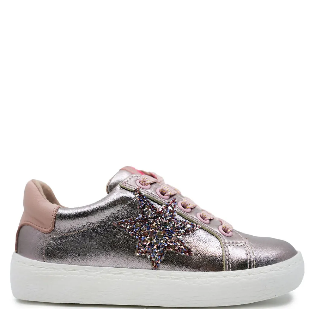 Acebos Pink Glitter Star Zipper Sneaker Hot