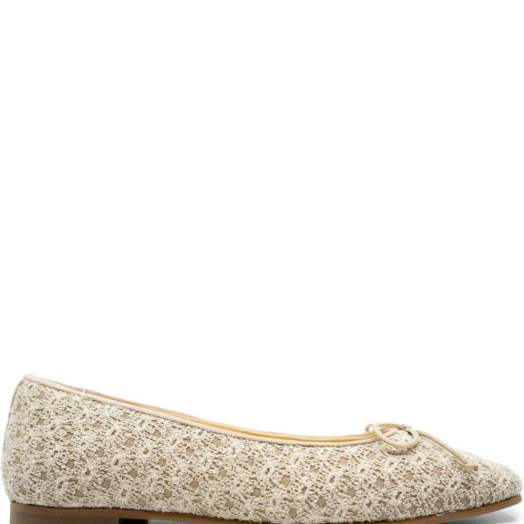 Andanines Sand Weave Square toe Ballet Flat Online