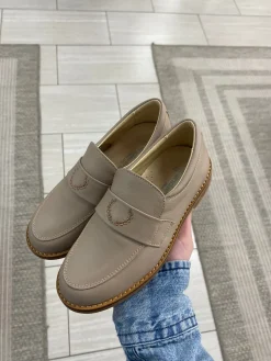 Andanines Taupe Crest Smoking Loafer Online