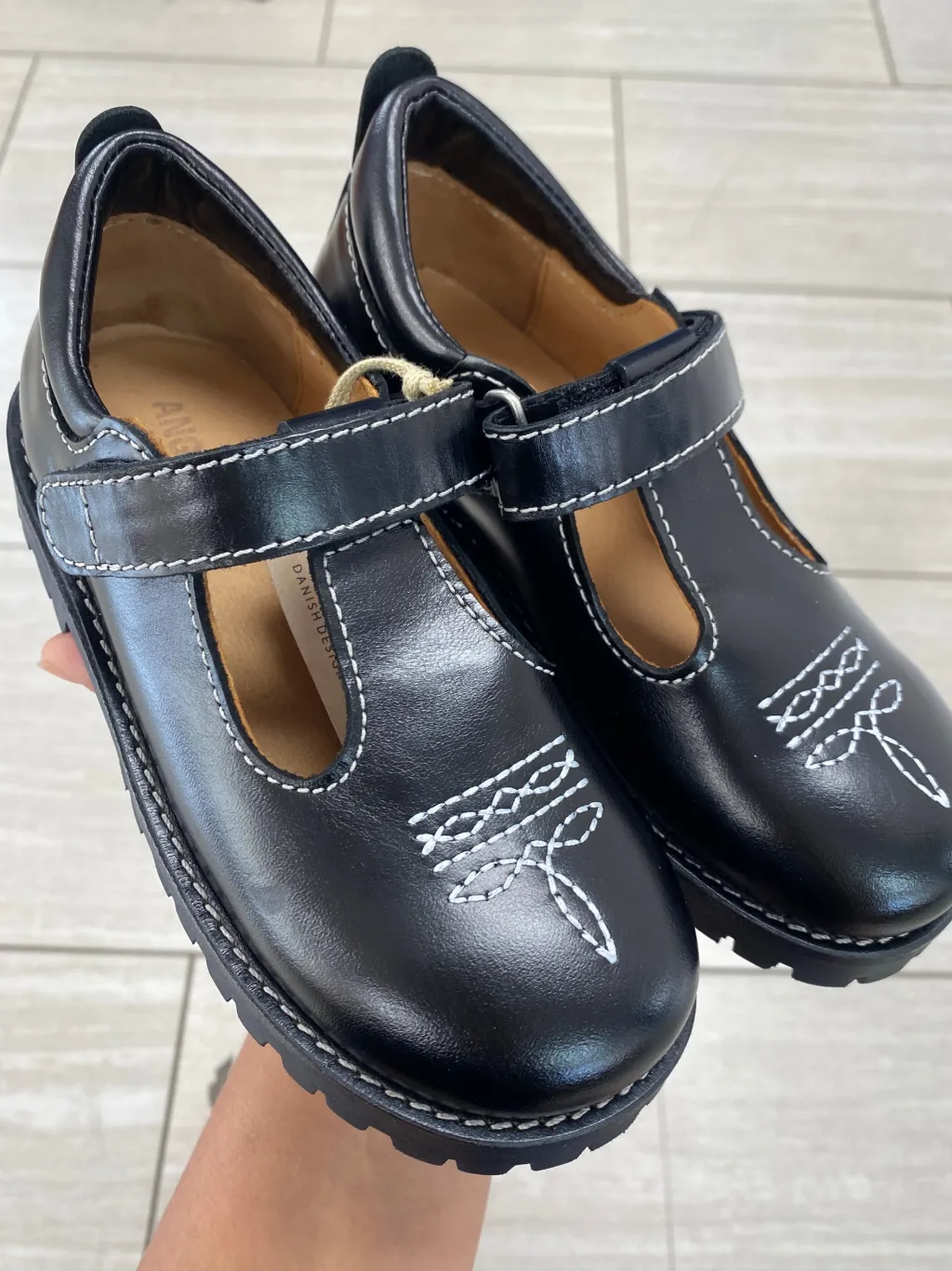 Angulus Black Chunky Mary Jane Outlet
