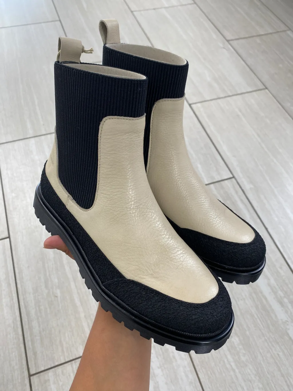Angulus Cream and Black Combat Boot Clearance