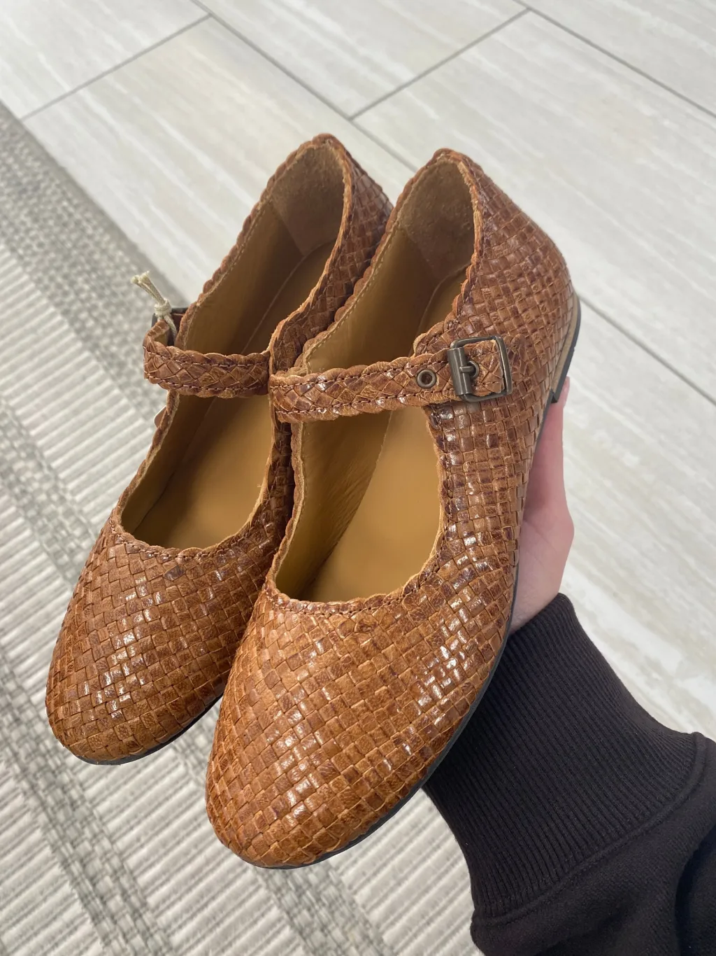 Angulus Tan Braid Mary Jane Online