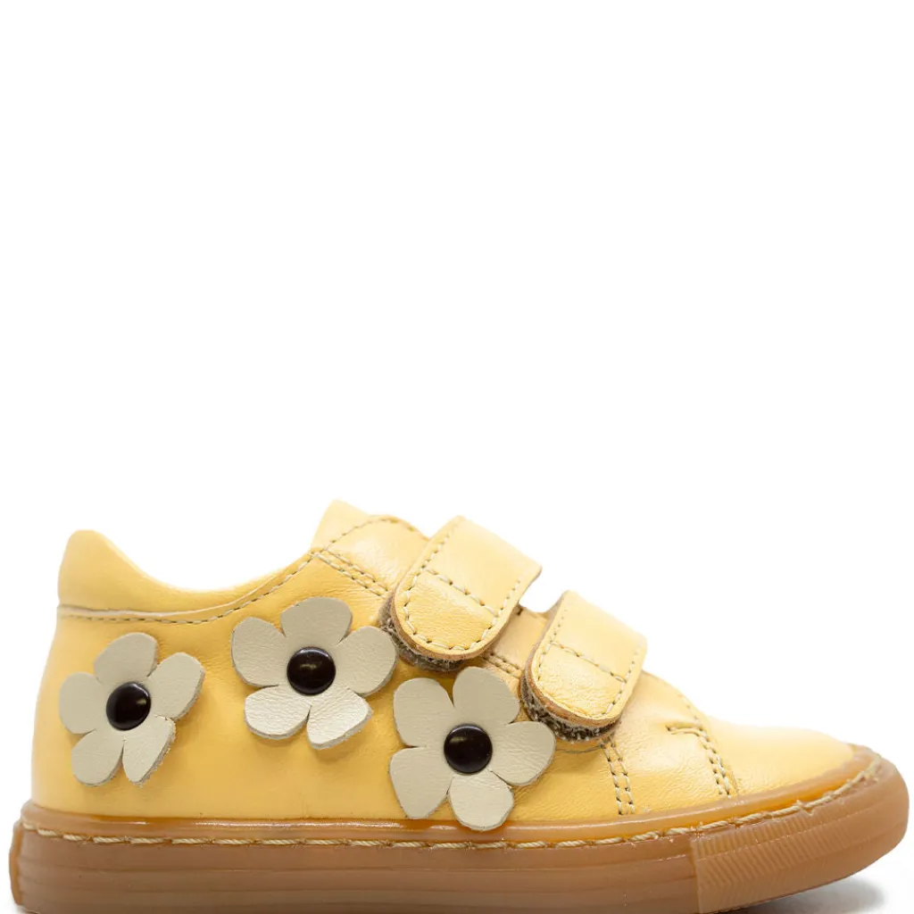 Angulus Yellow Flower Velcro Baby Sneaker Online