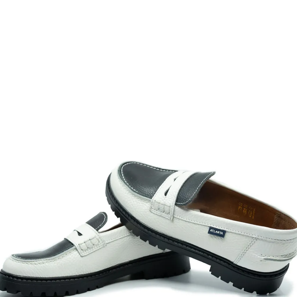 Atlanta Mocassin Black and White Chunky Loafer Hot