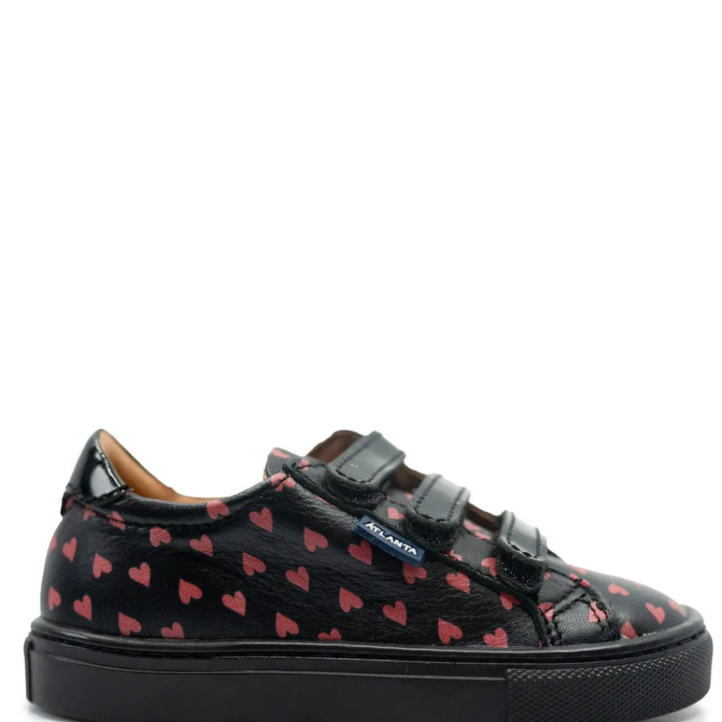 Atlanta Mocassin Black and Red Heart Sneaker Sale