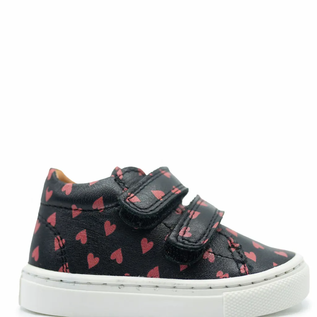 Atlanta Mocassin Black and Red Hearts Baby Sneaker Best