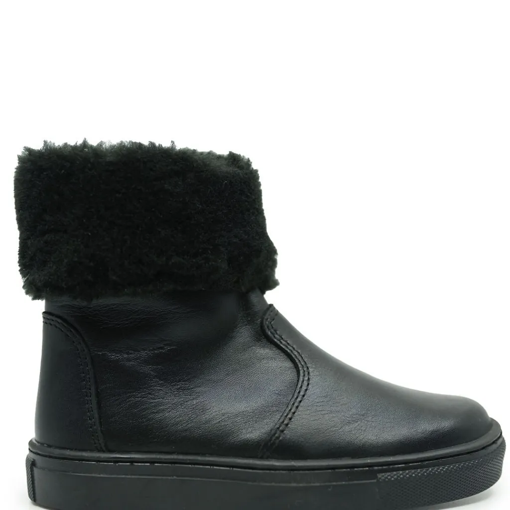 Atlanta Mocassin Black Fur Cuff Bootie Sale