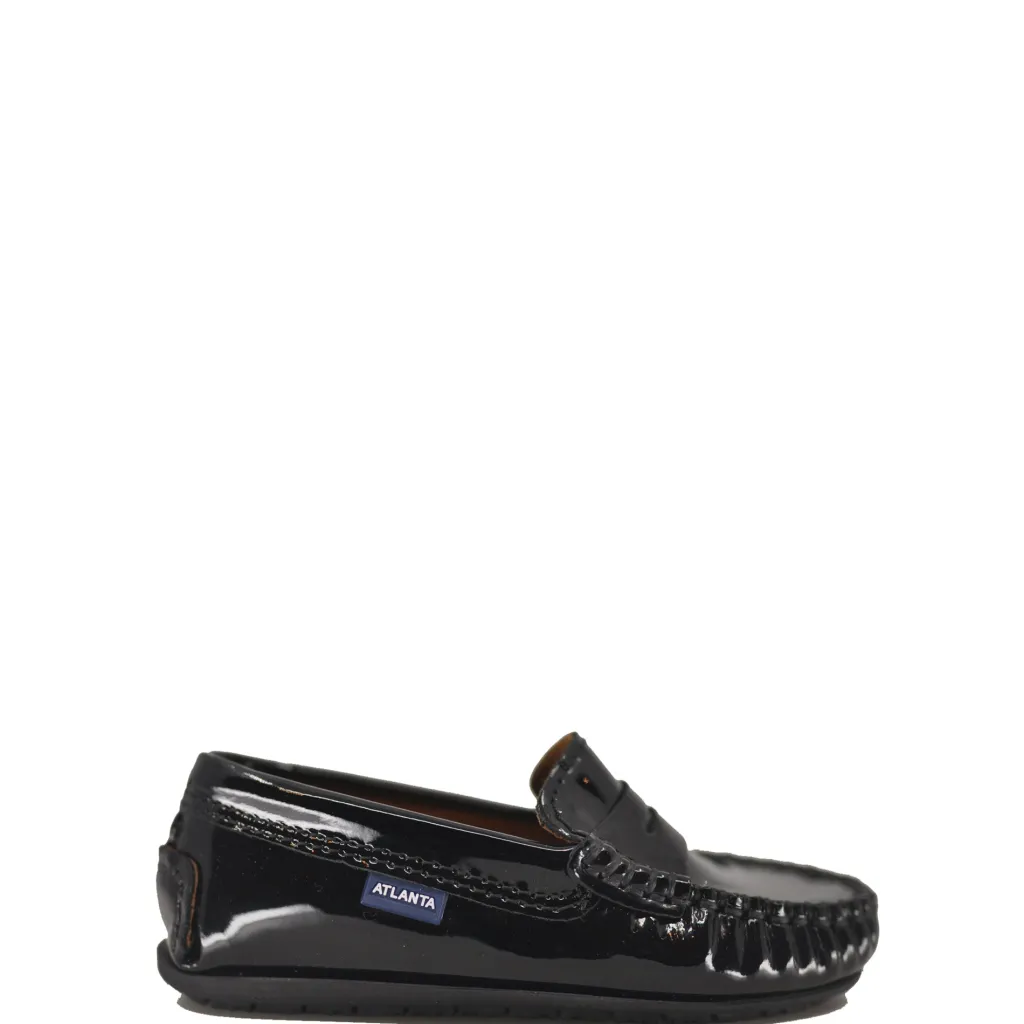 Atlanta Mocassin Black Patent Penny Loafer Clearance