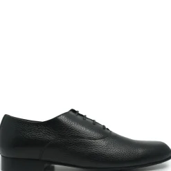 Atlanta Mocassin Black Pebbled Lace Up Shoe Fashion