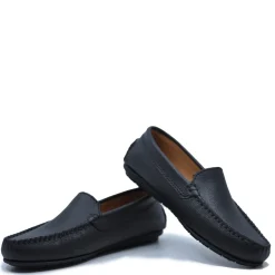 Atlanta Mocassin Black Pebbled Loafer Discount