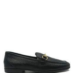 Atlanta Mocassin Black Pebbled Buckle Yacht Loafer Outlet