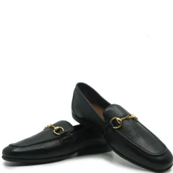 Atlanta Mocassin Black Pebbled Buckle Yacht Loafer Outlet