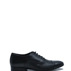 Atlanta Mocassin Black Textured Contrast Lace Up Online