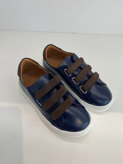 Atlanta Mocassin Blue and Brown Velcro Sneaker Sale