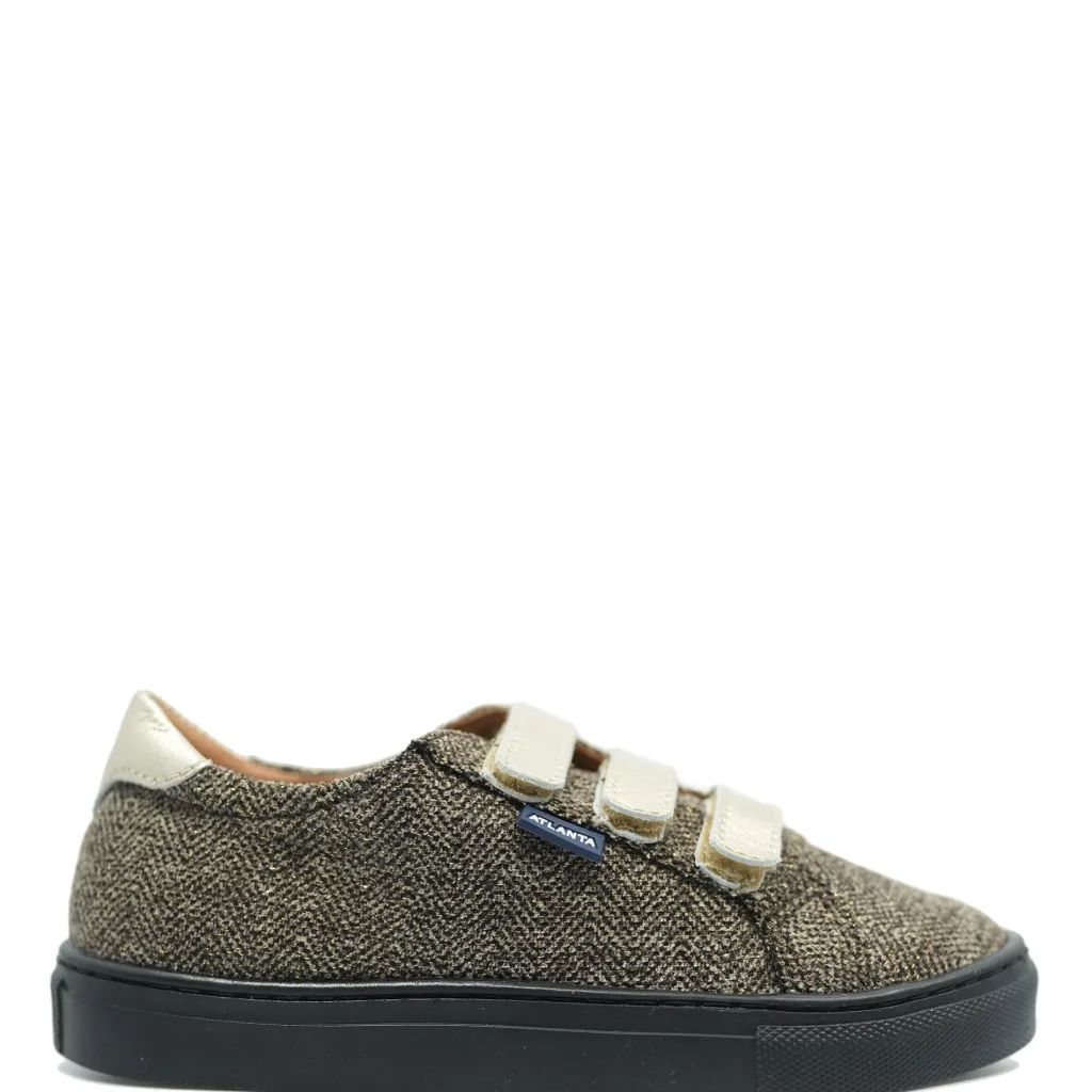 Atlanta Mocassin Brown Chevron Triple Velcro Sneaker Clearance
