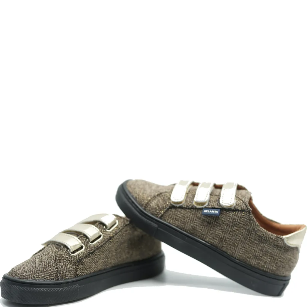 Atlanta Mocassin Brown Chevron Triple Velcro Sneaker Clearance
