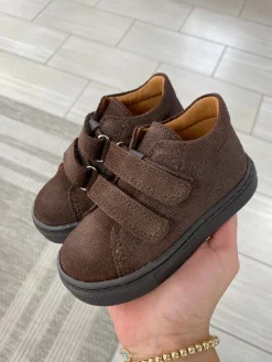 Atlanta Mocassin Brown Twill Baby Sneaker Hot