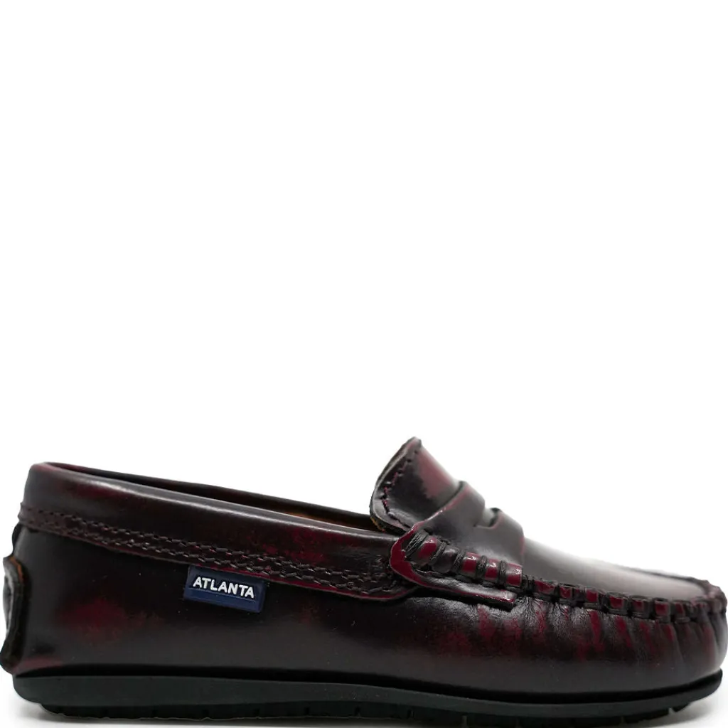 Atlanta Mocassin Brushed Burgundy Penny Loafer Sale