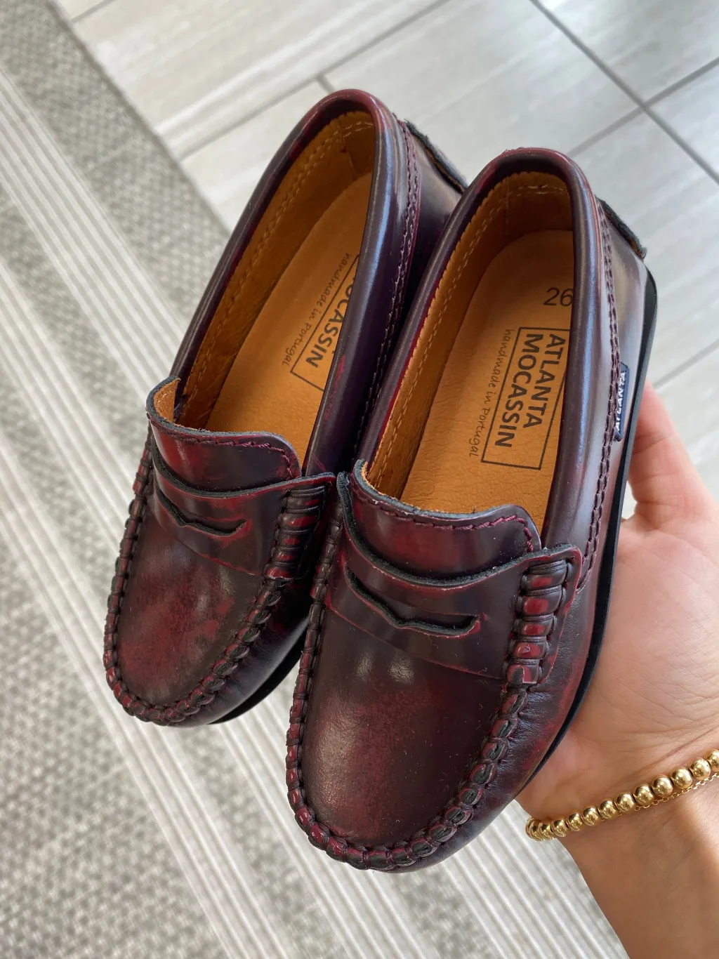Atlanta Mocassin Brushed Burgundy Penny Loafer Sale