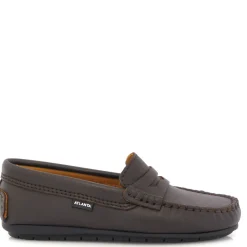 Atlanta Mocassin Dark Brown Textured Loafer New