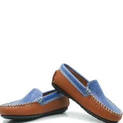 Atlanta Mocassin Denim and Camel Loafer New