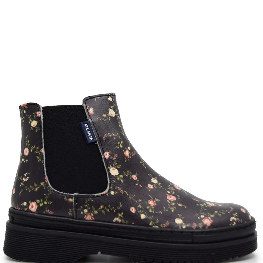 Atlanta Mocassin Floral Print Bootie New