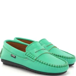 Atlanta Mocassin Green Leather Penny Loafer Outlet