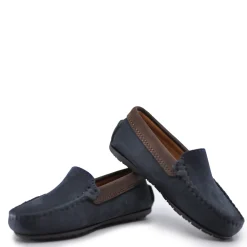 Atlanta Mocassin Navy and Brown Nubok Loafer Clearance
