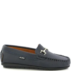 Atlanta Mocassin Navy Grain Buckle Loafer Clearance