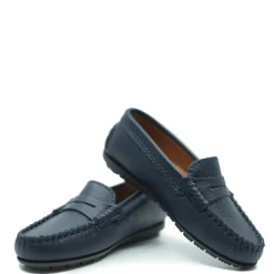 Atlanta Mocassin Navy Grain Penny Loafer Hot