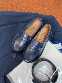 Atlanta Mocassin Navy Shine Penny Loafer Best