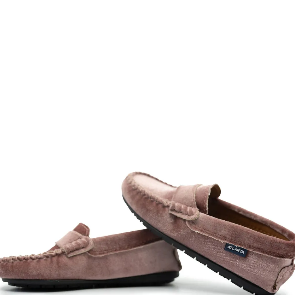 Atlanta Mocassin Rose Velvet Penny Loafer Clearance