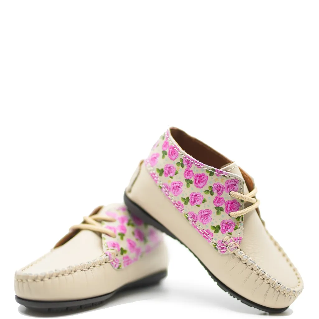 Atlanta Mocassin Taupe Roses Baby Bootie Best