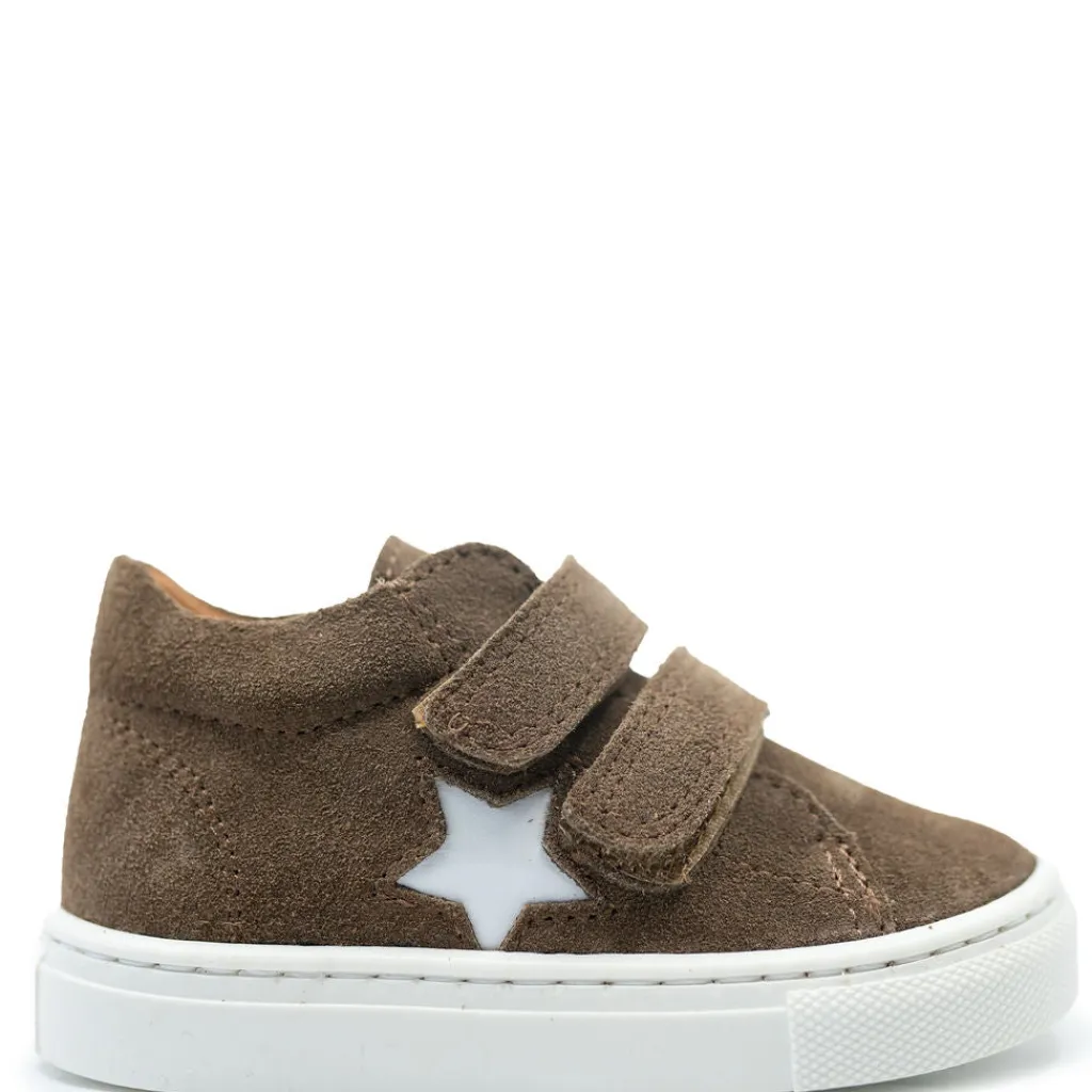 Atlanta Mocassin Taupe Star Velcro Baby Sneaker Discount