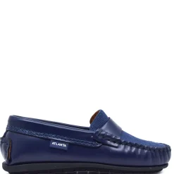 Atlanta Mocassin Twill and Leather Navy Penny Loafer Best