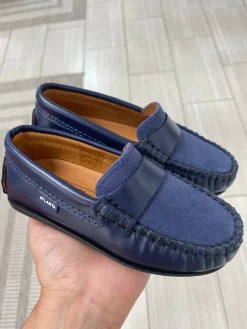 Atlanta Mocassin Twill and Leather Navy Penny Loafer Best
