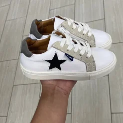 Atlanta Mocassin White and Black Star Sneaker New