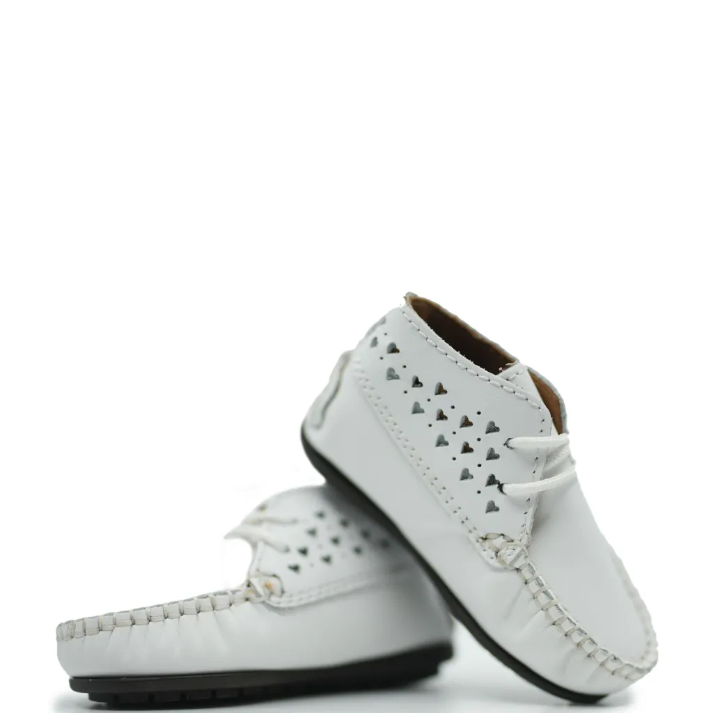 Tassel Children Shoes Atlanta Mocassin White Heart Baby Bootie New