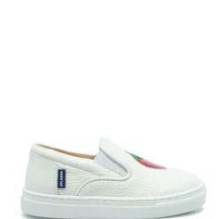 Atlanta Mocassin White Pebbled Fruit Slip On Sneaker Best