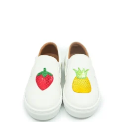 Atlanta Mocassin White Pebbled Fruit Slip On Sneaker Best
