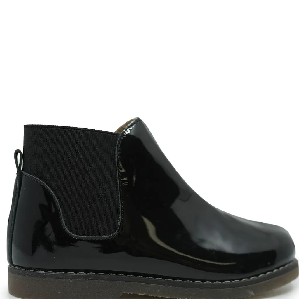 Babywalker Black Patent Slip On Bootie Clearance