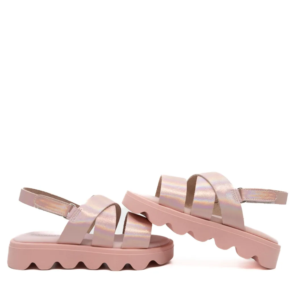 Babywalker Pink Iridescent Velcro Sandal Fashion