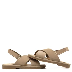Babywalker Taupe Criss Cross Velcro Sandal Fashion
