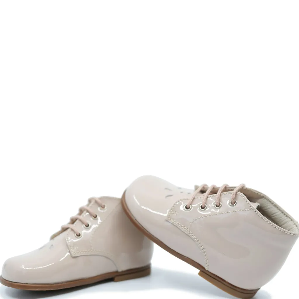 Beberlis Baby Pink Patent Cutout Baby Shoe Online
