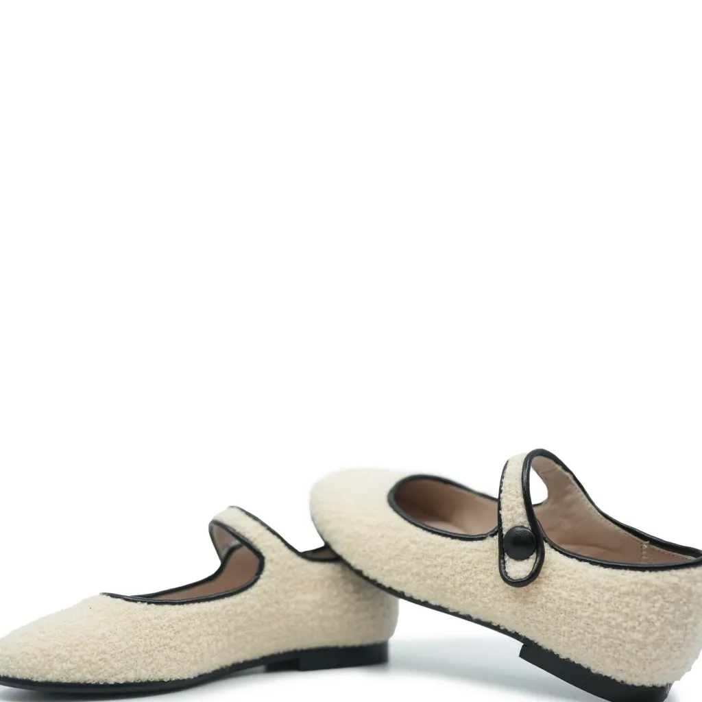 Beberlis Beige Boucle Pointed Mary Jane Outlet