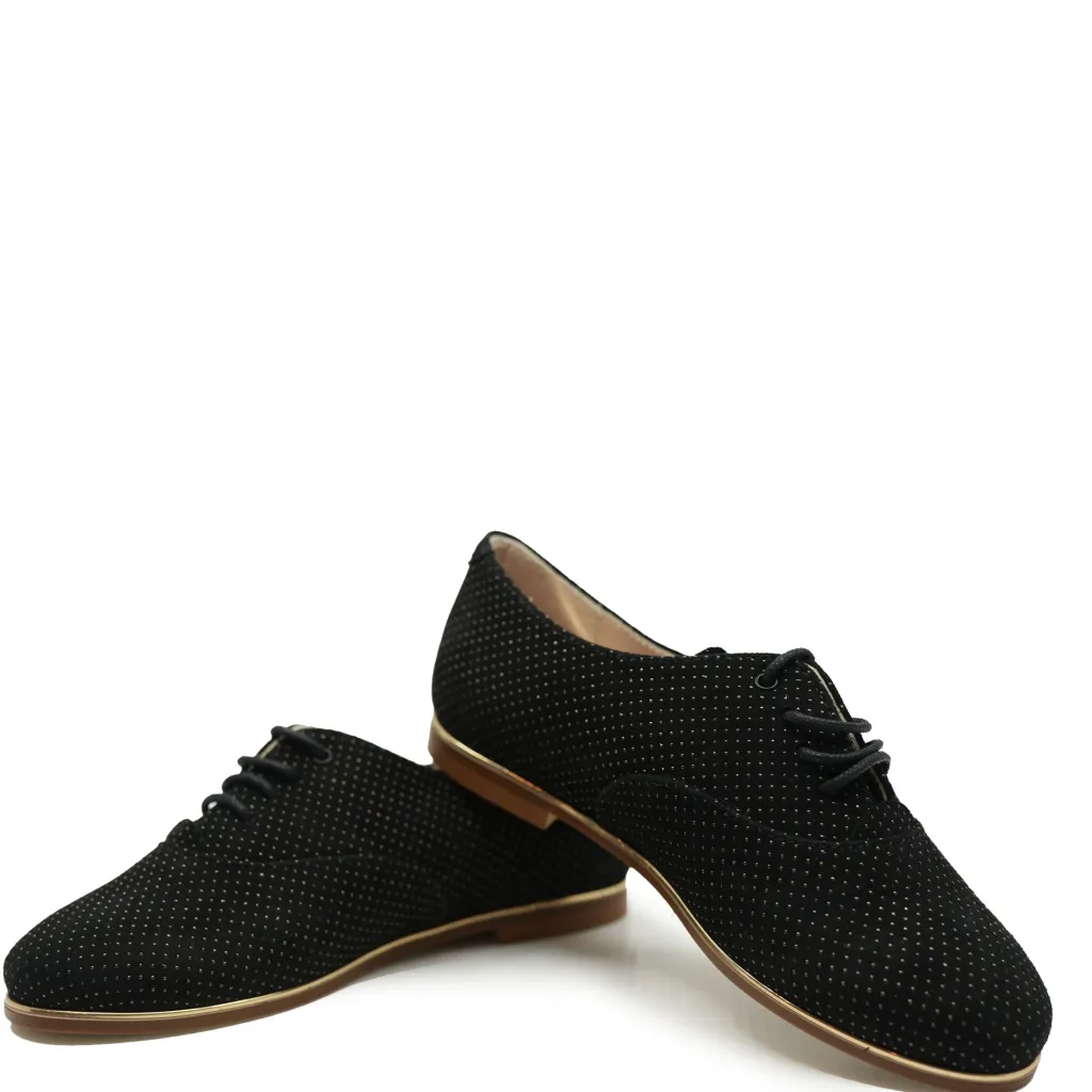 Beberlis Black and Gold Dotted Derby Discount
