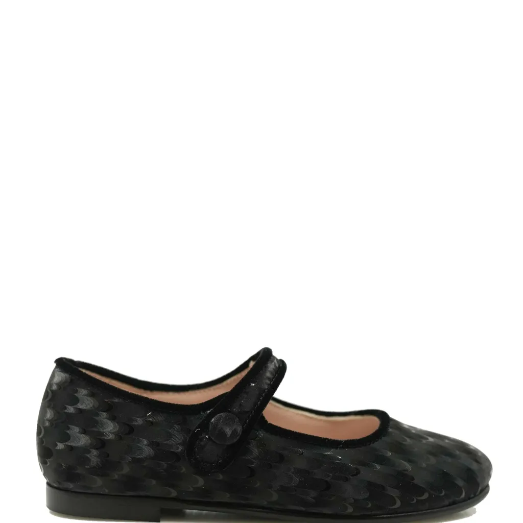 Beberlis Black Feather Mary Jane Clearance