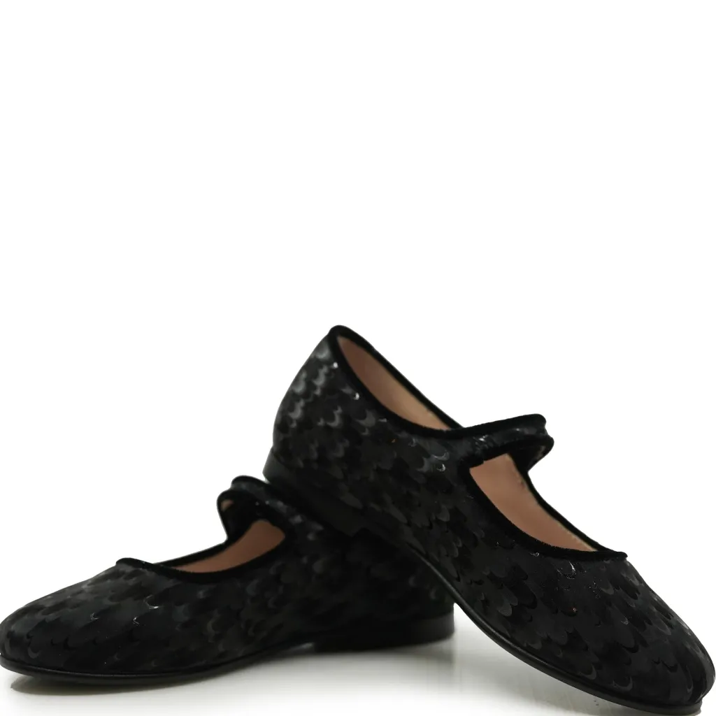 Beberlis Black Feather Mary Jane Clearance